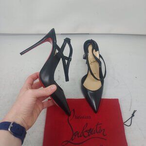 Christian Louboutin Black Jenlove Ankle Strap Pointed Toe Pump